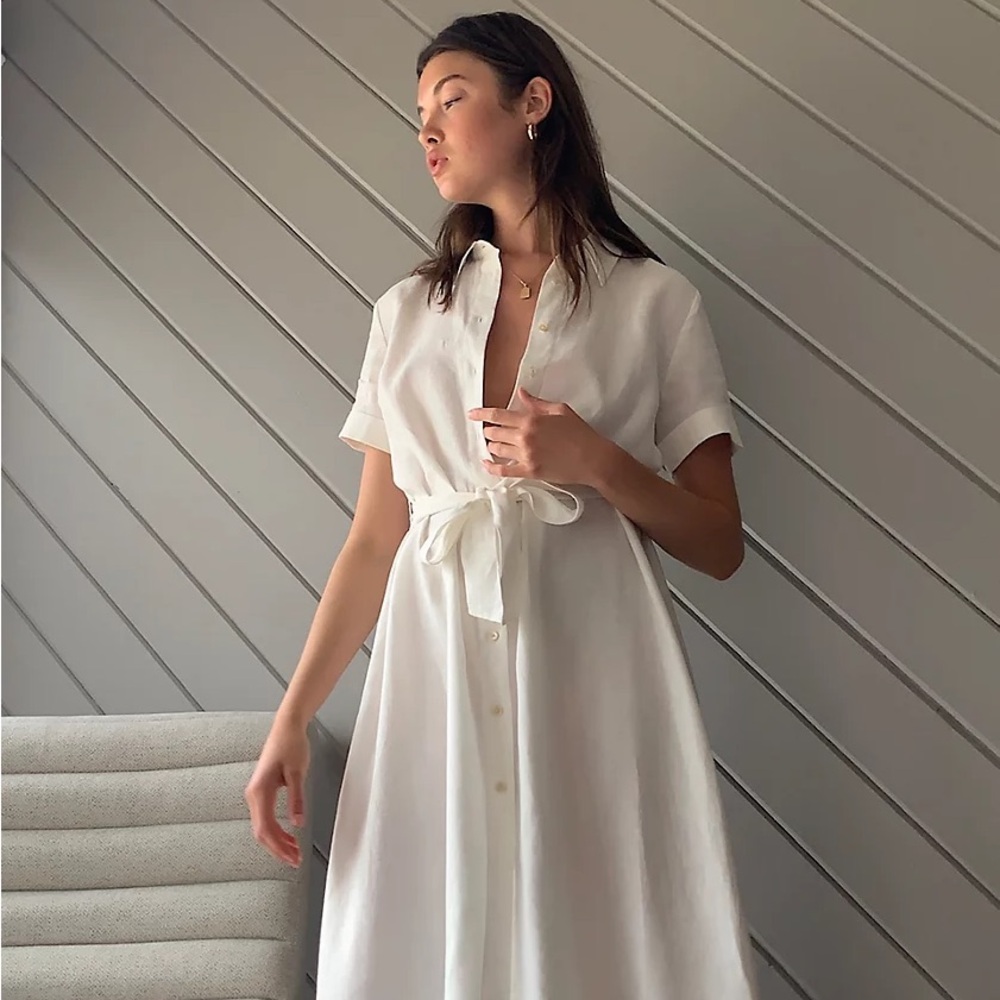 Wilfred Aritzia 100% linen Eleta dress white